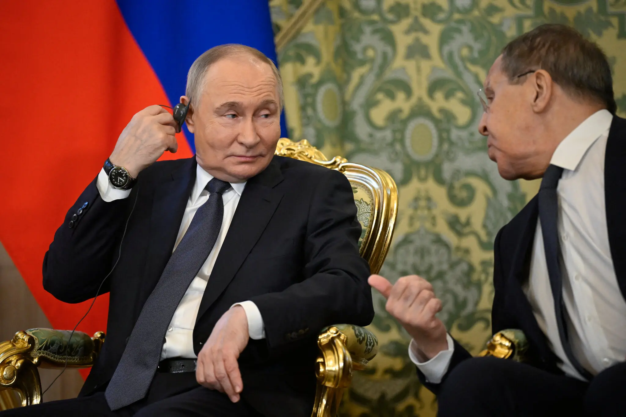 Президент Росії Володимир Путін та міністр закордонних справ Сергій Лавров у Кремлі в Москві в середу.